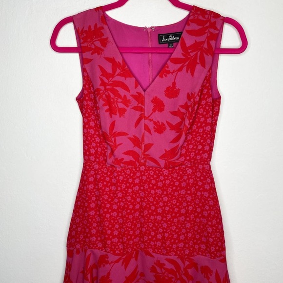 Sam Edelman Pink Mixed Floral Sleeveless Tiered Midi Dress 0 - Picture 3 of 14